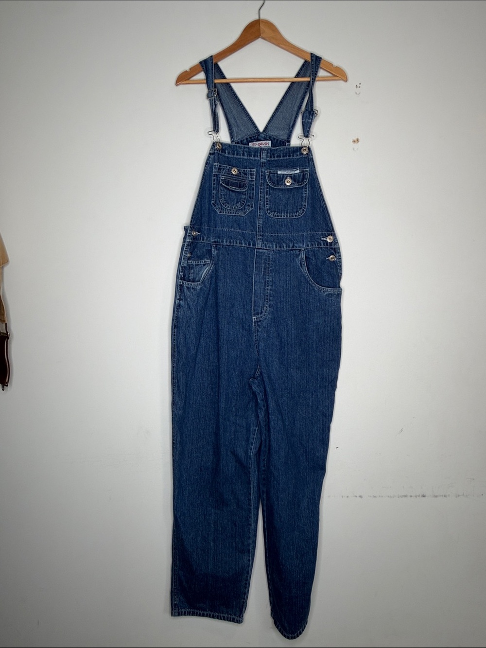 Vintage No Excuses Denim Overalls: Size Large